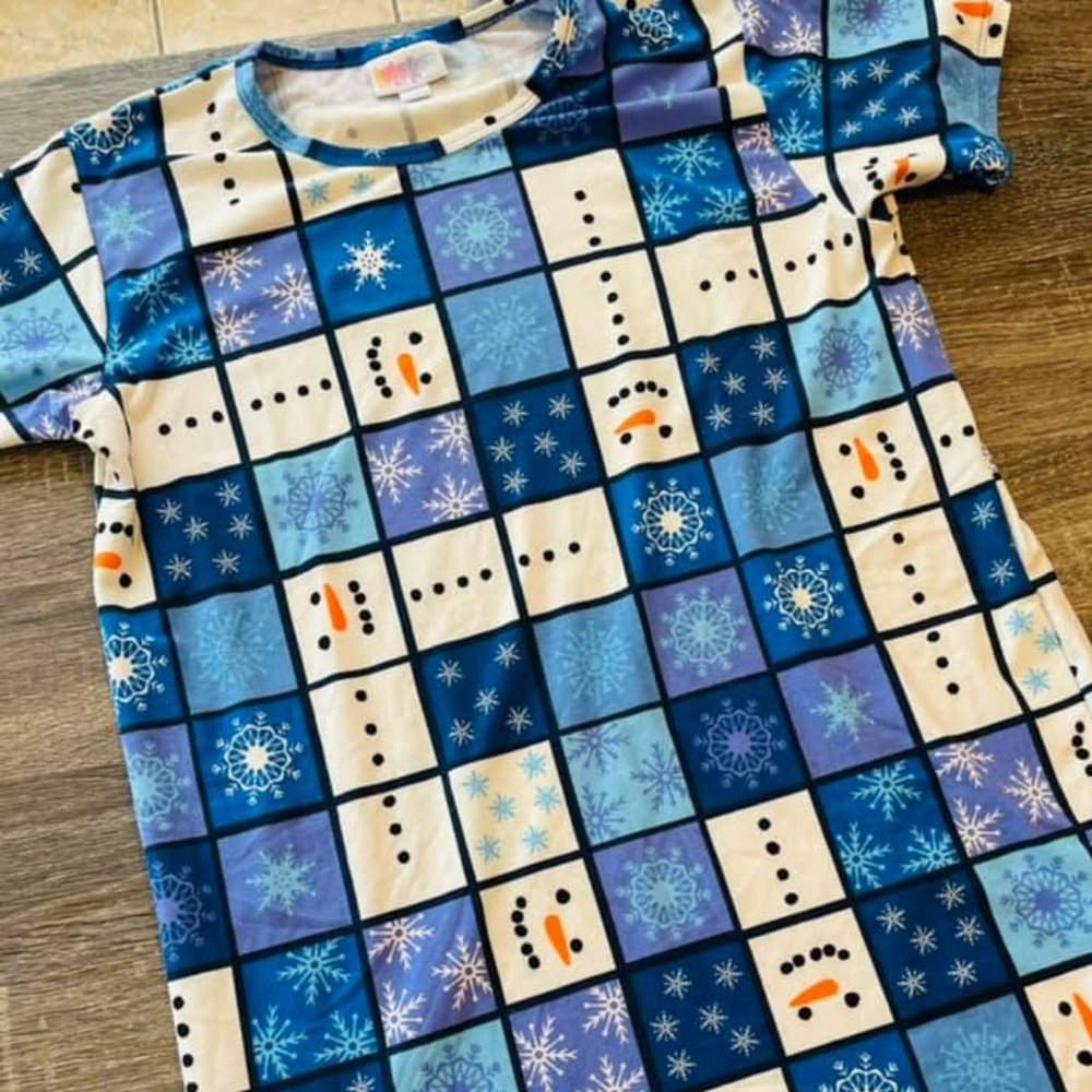 Lularoe Gracie girls top snowman 12